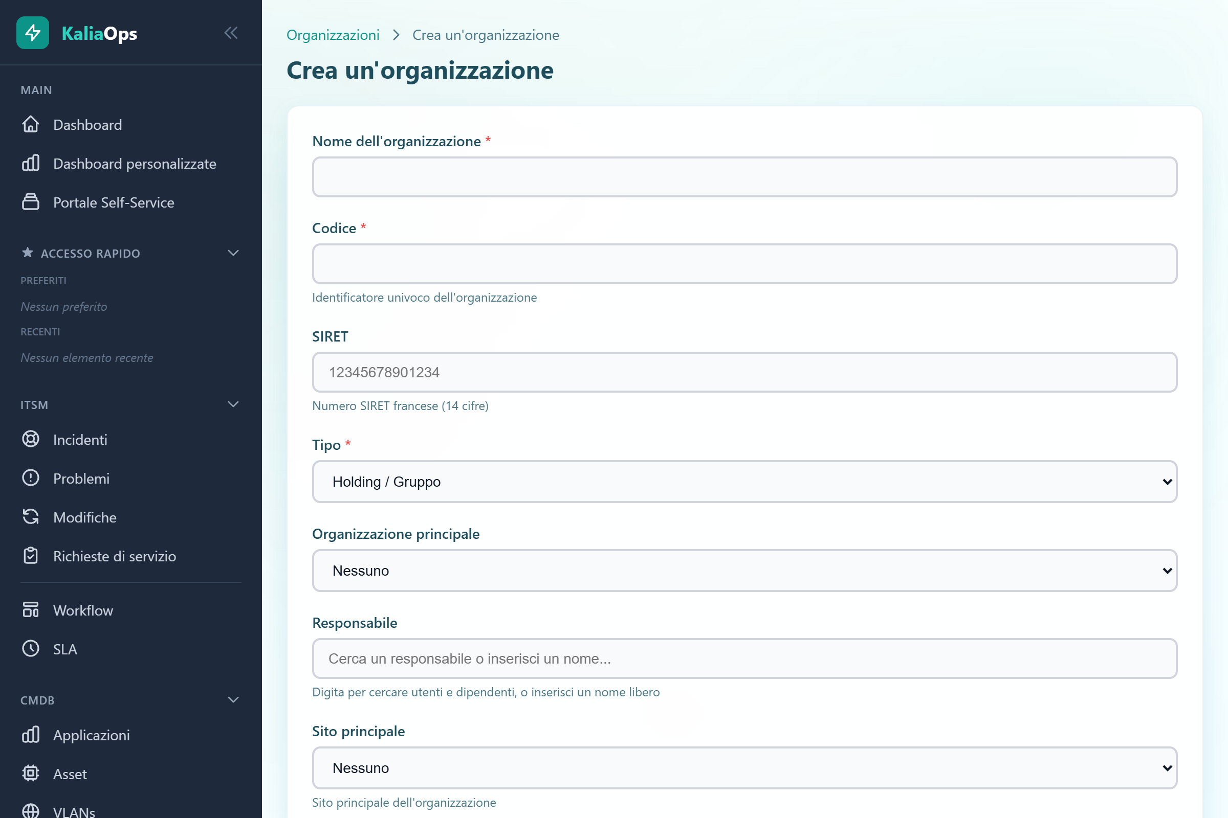 Struttura organizzativa
