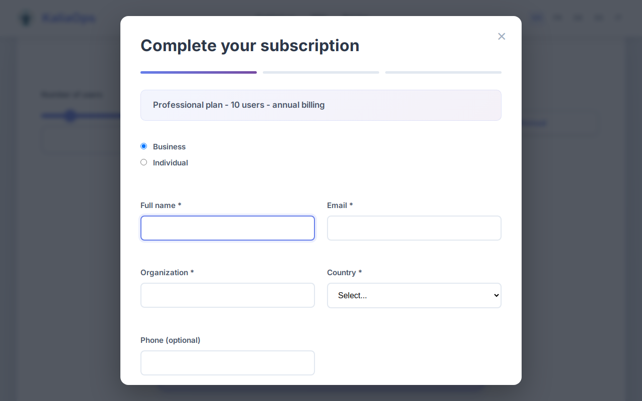 Enter your organization information