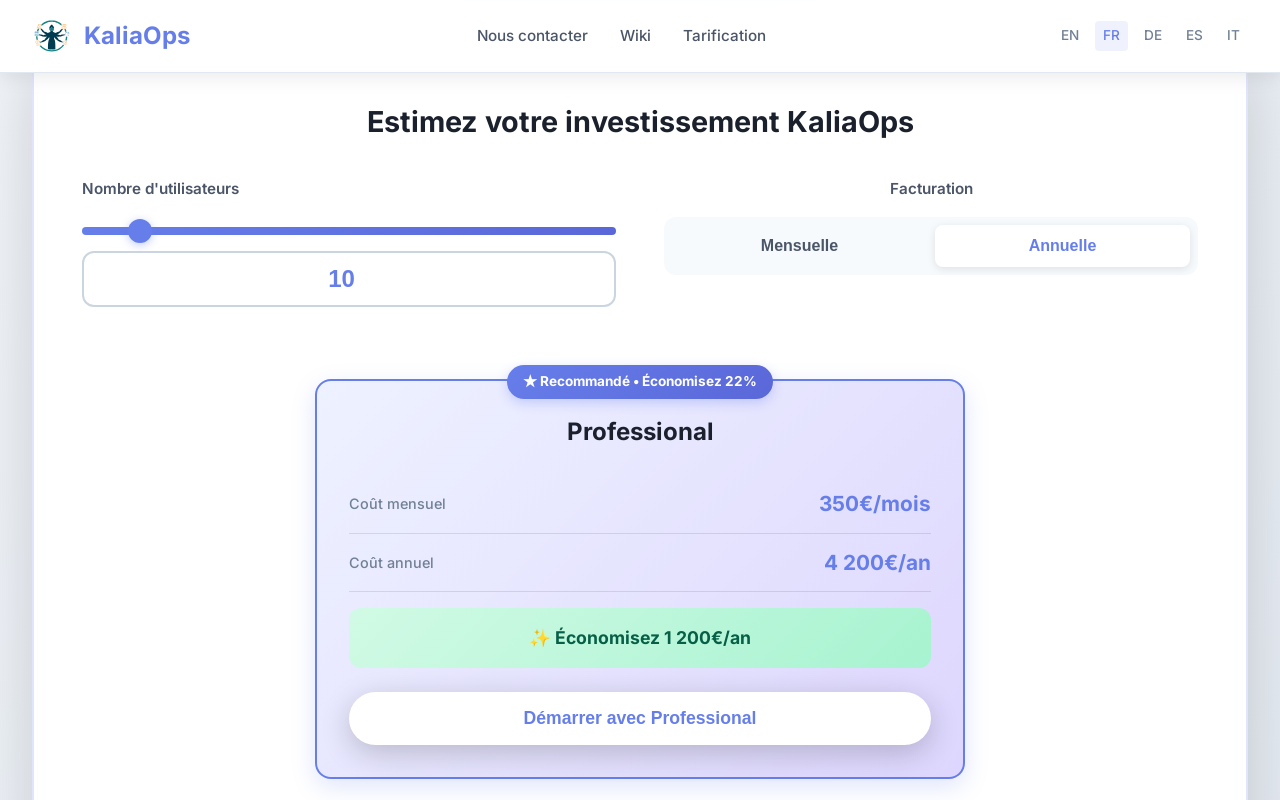 Choisissez votre cycle de facturation