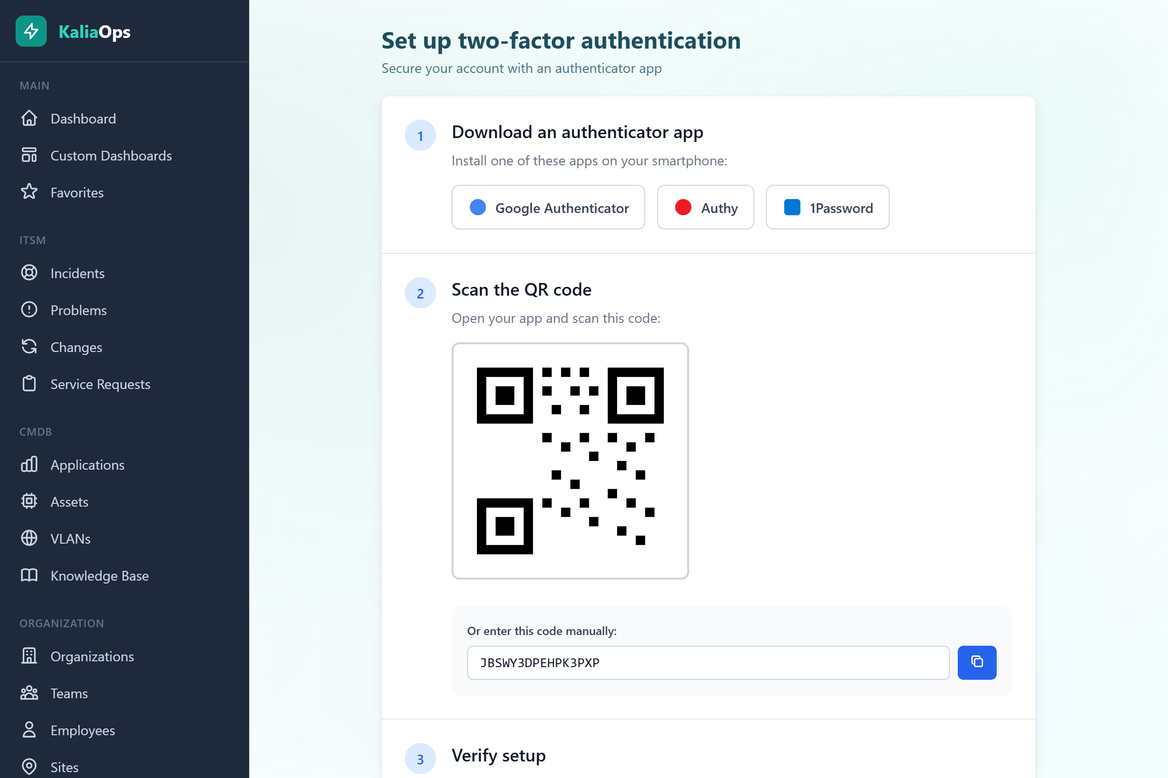 Enable two-factor authentication