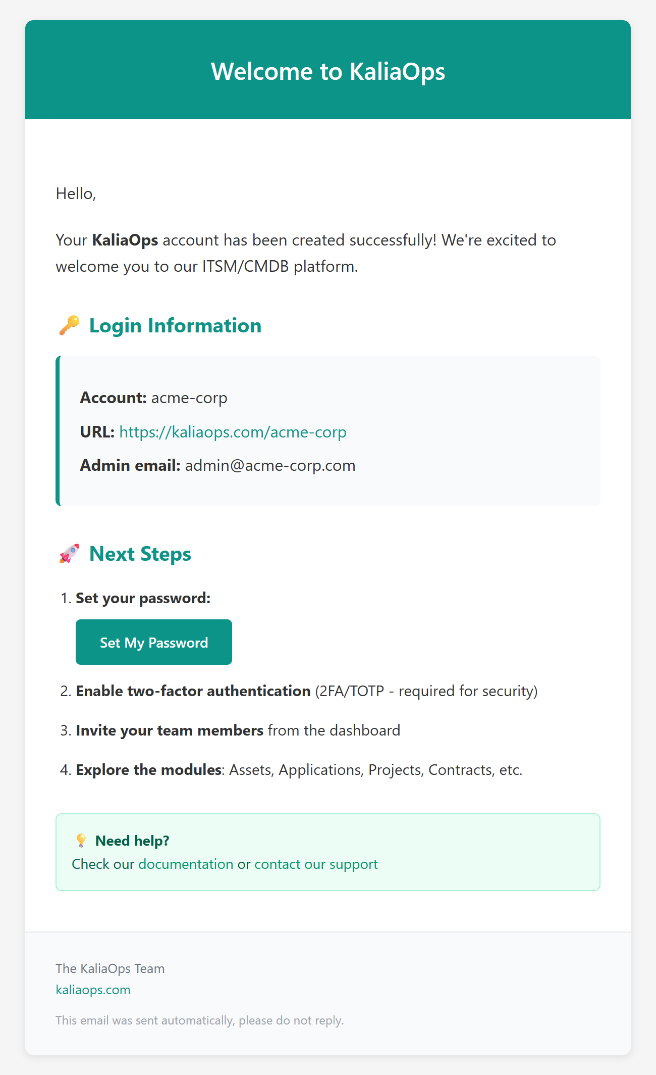 Receiving Your Access